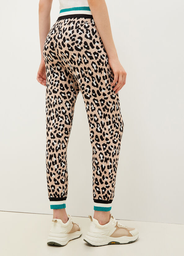 Pantaloni Liu Jo Animal-Print Jogging Donna Marroni | CWU-301827