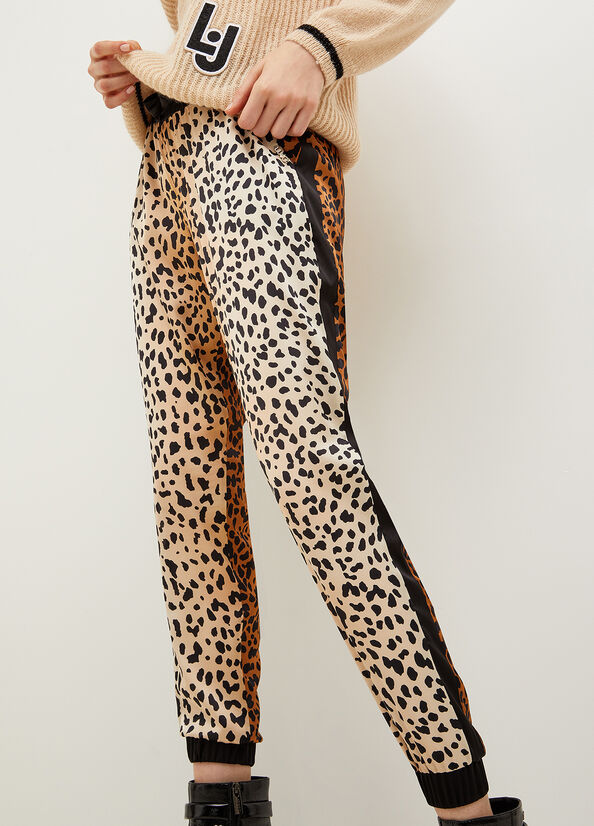 Pantaloni Liu Jo Animal-Print Jogging Donna Marroni | HVB-287496