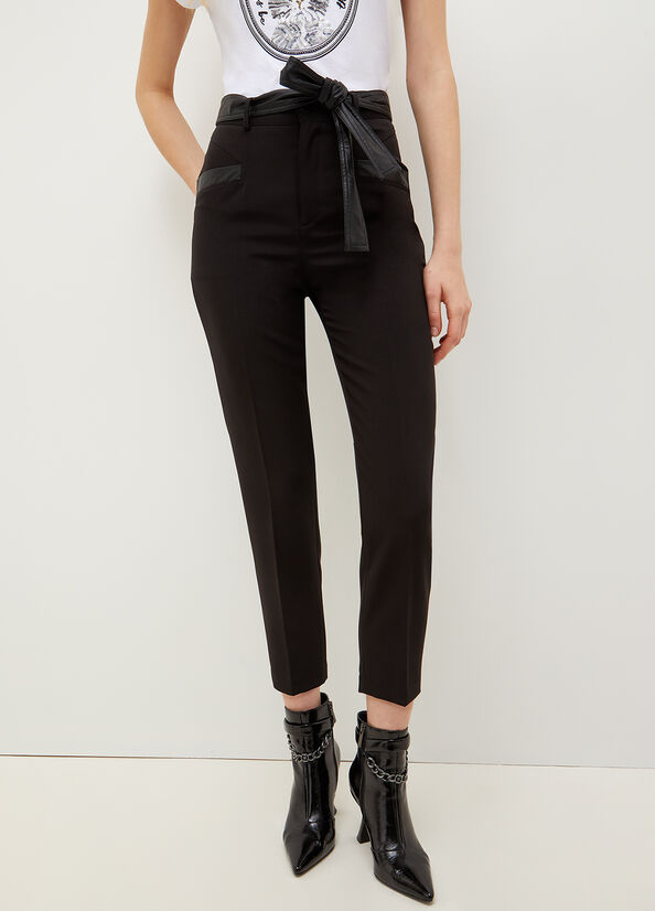 Pantaloni Liu Jo Cropped With Donna Nere | VAE-034786