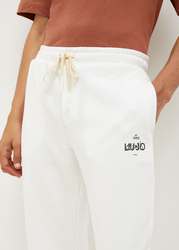 Pantaloni Liu Jo Eco-Friendly Jogging Uomo Bianche | IRB-678052