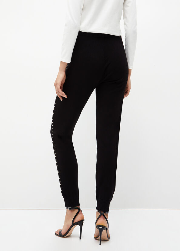 Pantaloni Liu Jo Eco-Friendly With Studs Donna Nere | WBD-487530