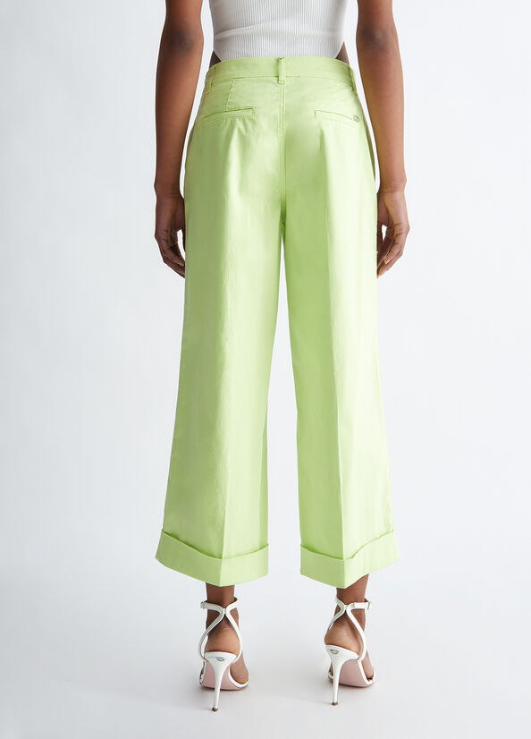 Pantaloni Liu Jo Flared Cropped Donna Verdi | LVD-285417