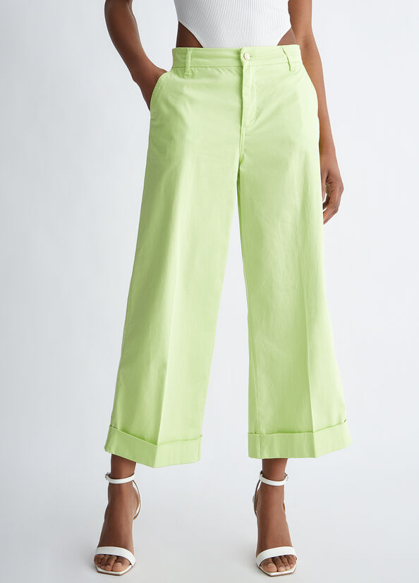 Pantaloni Liu Jo Flared Cropped Donna Verdi | LVD-285417