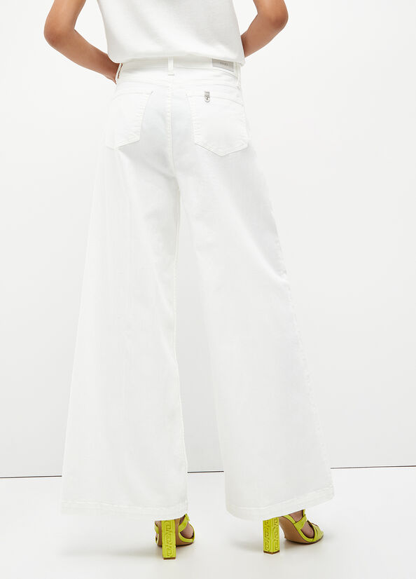 Pantaloni Liu Jo Flared With Studs Donna Bianche | BGQ-239548