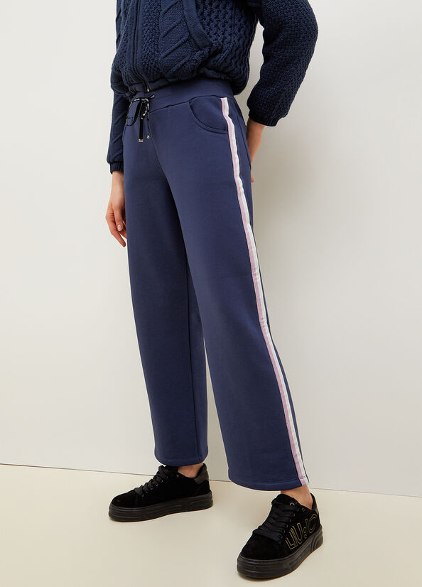 Pantaloni Liu Jo Fleece Jogging Donna Blu | HUM-270394