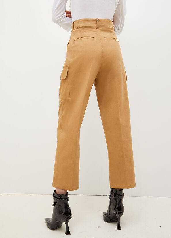 Pantaloni Liu Jo Gabardine Cargo Donna Marroni | PDT-876345