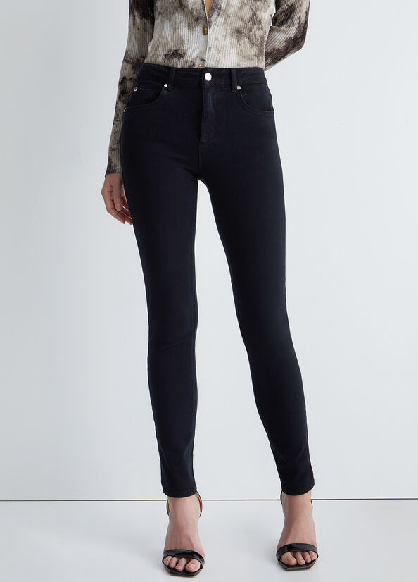 Pantaloni Liu Jo High-Waisted Bottom Up Donna Nere | KEG-401569