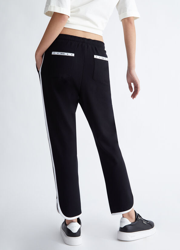 Pantaloni Liu Jo Jogging Donna Nere Bianche | TUR-634278