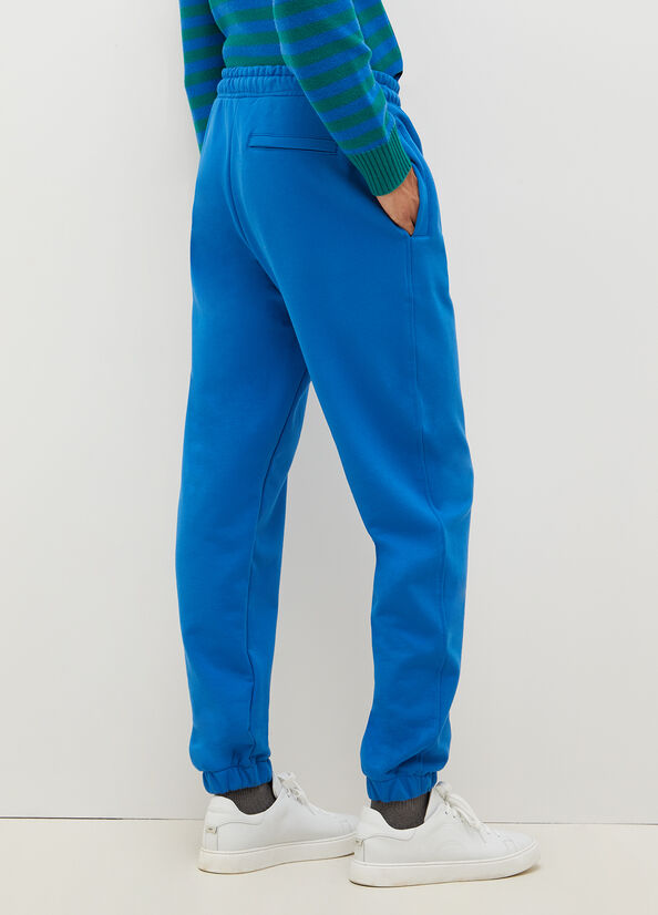 Pantaloni Liu Jo Pure Cotone Joggers Uomo Blu Reale Blu | IHO-271458