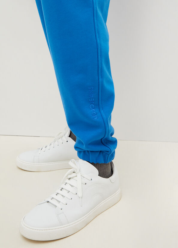 Pantaloni Liu Jo Pure Cotone Joggers Uomo Blu Reale Blu | IHO-271458