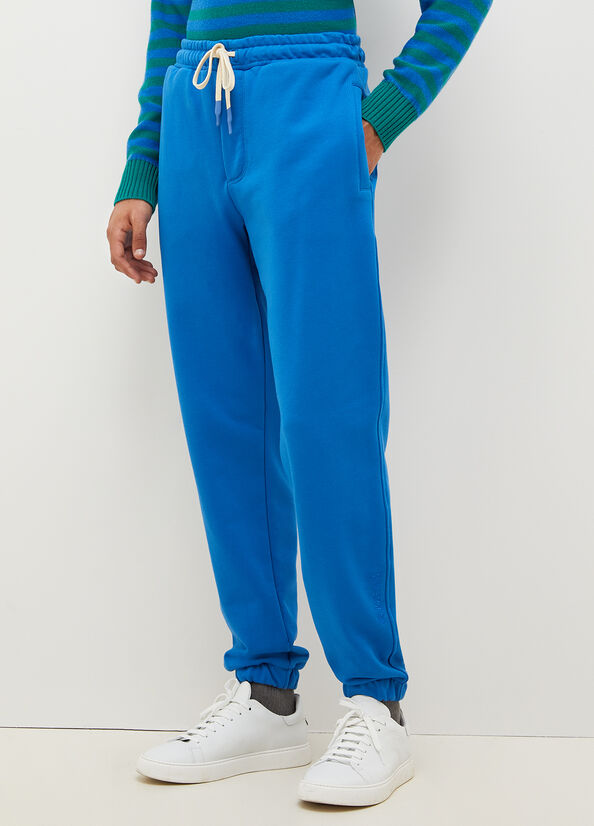 Pantaloni Liu Jo Pure Cotone Joggers Uomo Blu Reale Blu | IHO-271458