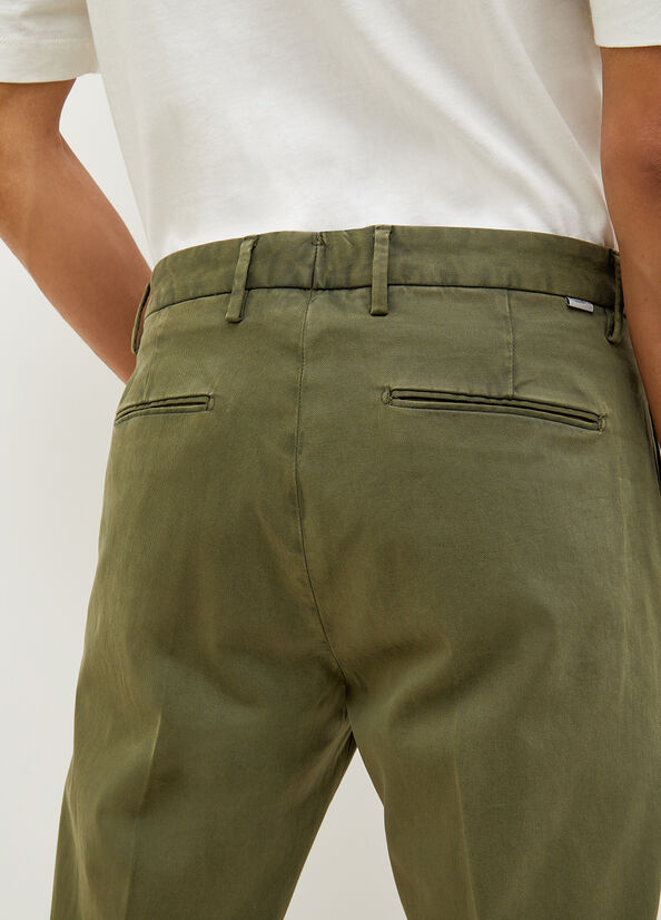 Pantaloni Liu Jo Regular Fit Chinos Uomo Verdi | QVS-680715