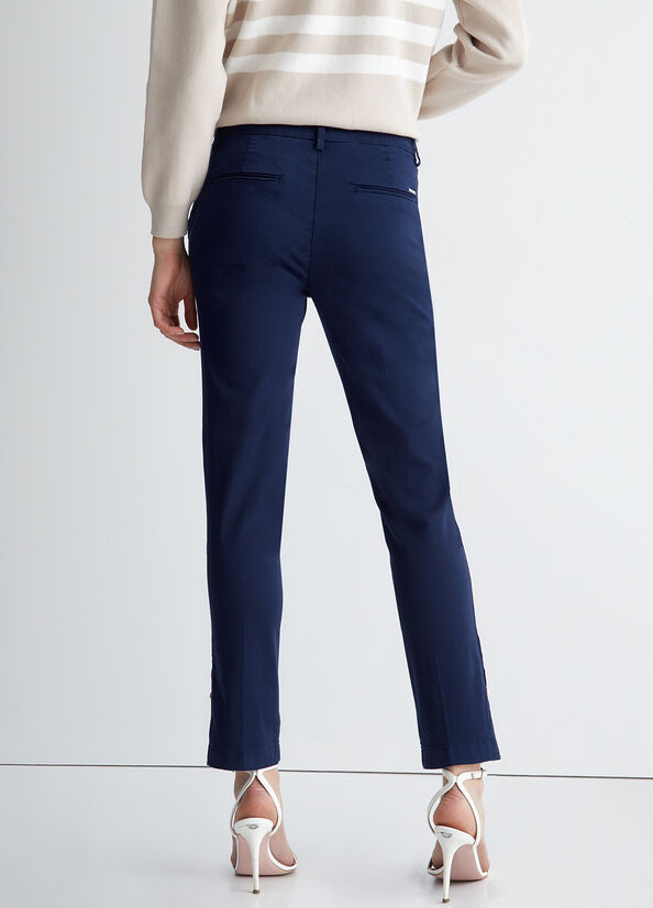 Pantaloni Liu Jo Satin Chinos Donna Blu Marino | JLU-091346