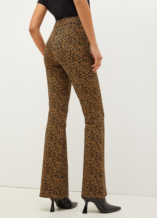 Pantaloni Liu Jo Stretch Cotone Blend Animal Print Donna Marroni | QKC-750341