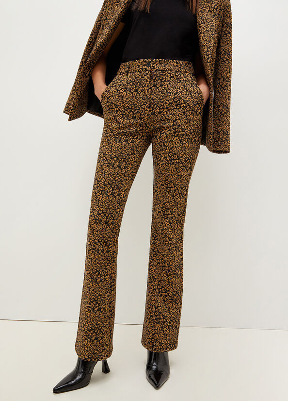 Pantaloni Liu Jo Stretch Cotone Blend Animal Print Donna Marroni | QKC-750341