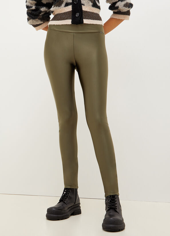 Pantaloni Liu Jo Stretch Jersey Leggings Donna Verdi | HCE-345680