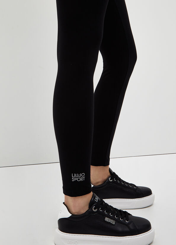 Pantaloni Liu Jo Stretch Jersey Leggings Donna Nere | SYL-620378