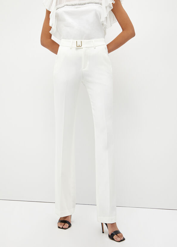 Pantaloni Liu Jo Stretch Lj Donna Bianche | QFJ-546138