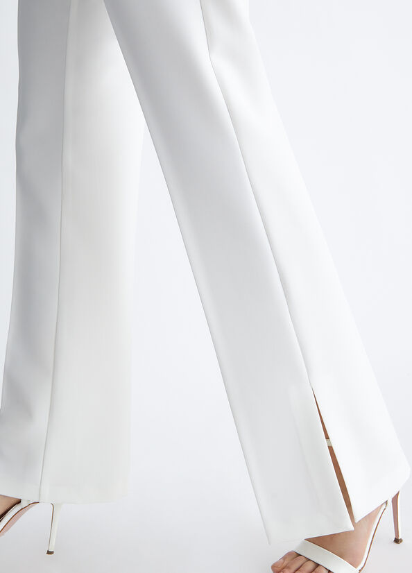 Pantaloni Liu Jo Stylish White With Slits Donna Bianche | FLN-508147