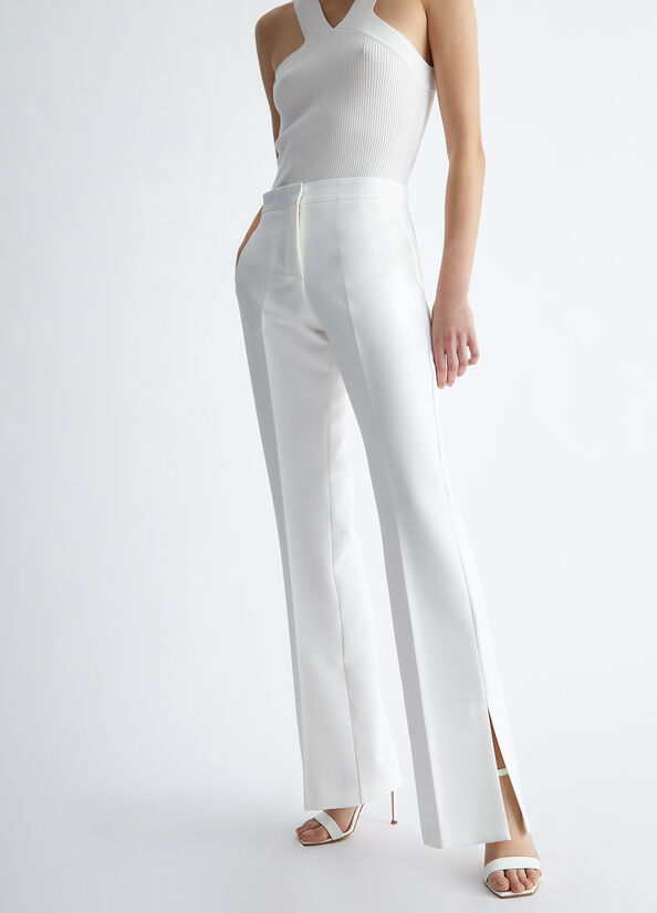 Pantaloni Liu Jo Stylish White With Slits Donna Bianche | FLN-508147