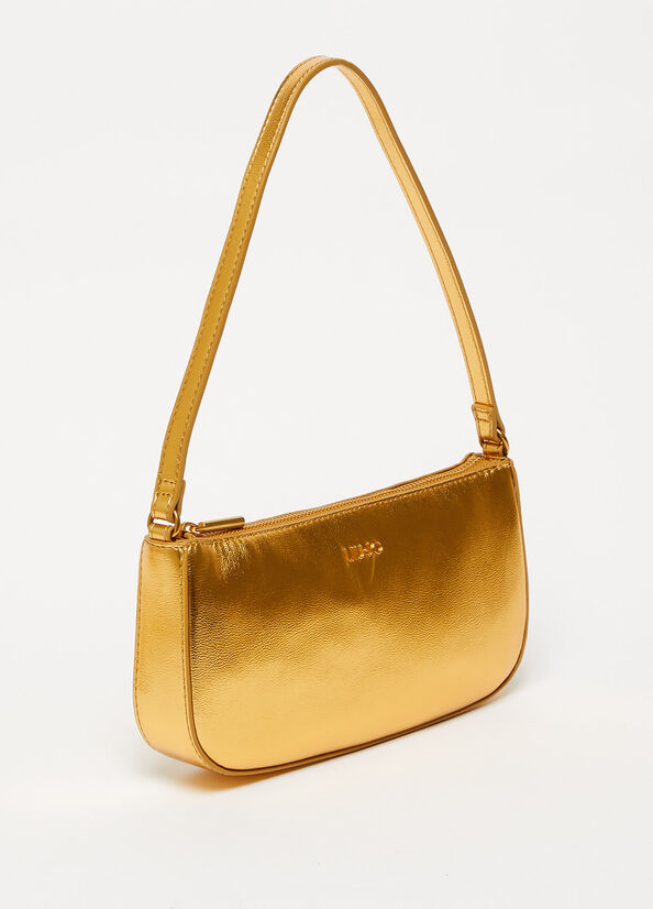 Pochette Liu Jo Laminate With Logo Donna Oro | LGH-132405