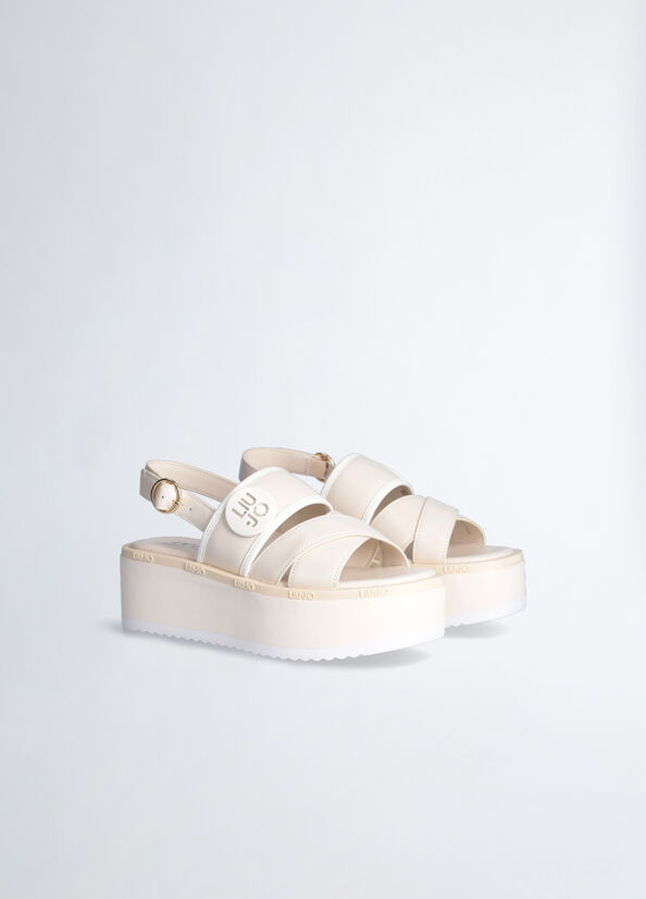 Sandali Liu Jo Platform With Logo Donna Bianche | OYH-437210