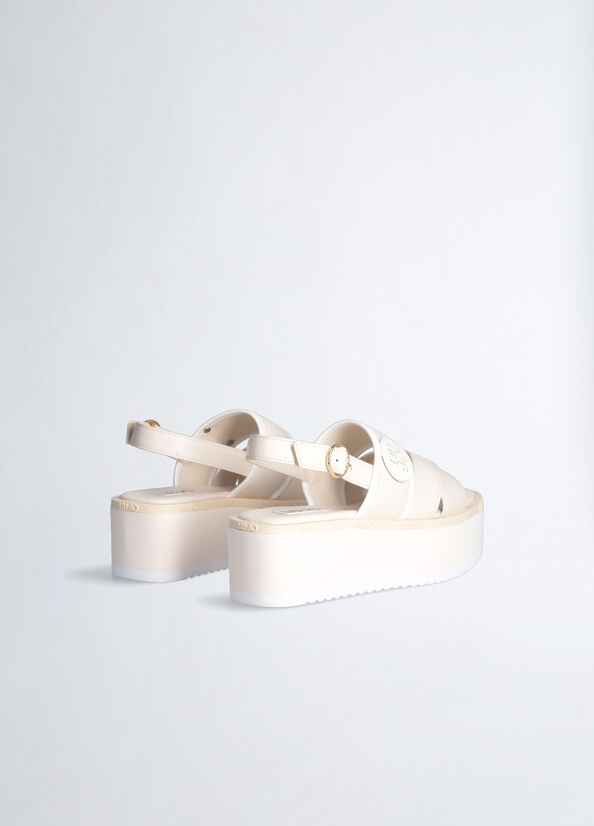 Sandali Liu Jo Platform With Logo Donna Bianche | OYH-437210