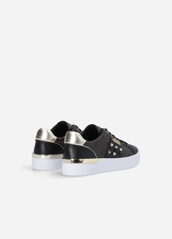 Scarpe Da Ginnastica Liu Jo Monogram With Studs Donna Marroni | LPE-453679