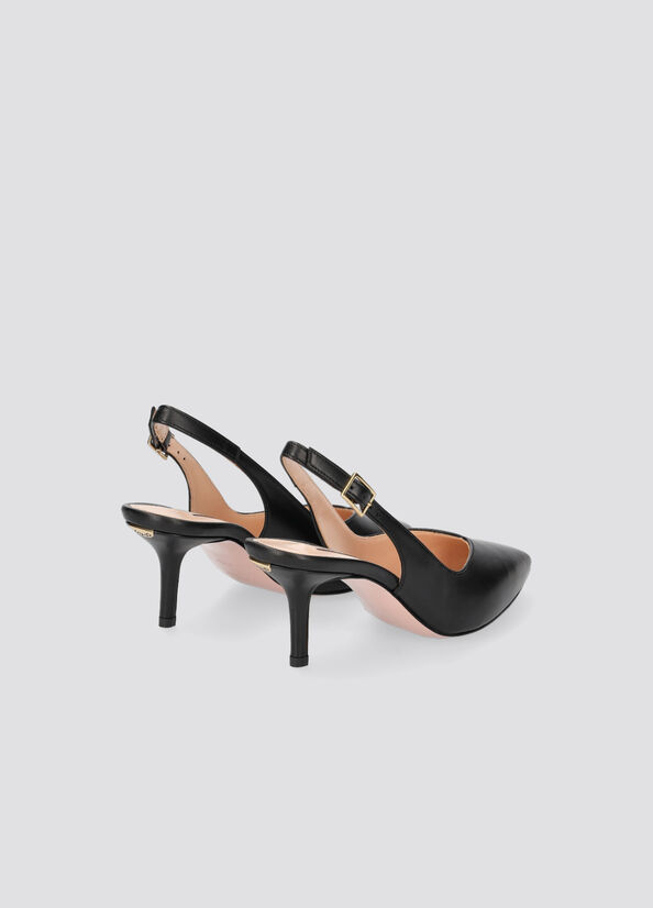 Tacchi Alti Liu Jo Pelle Slingback Donna Nere | CUO-623981