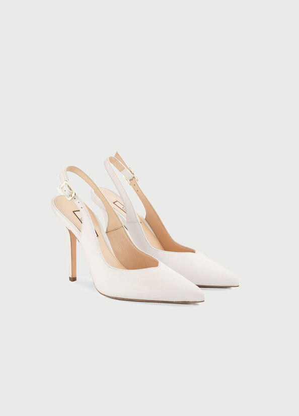 Tacchi Alti Liu Jo Pelle Slingback Donna Bianche | ORC-508469