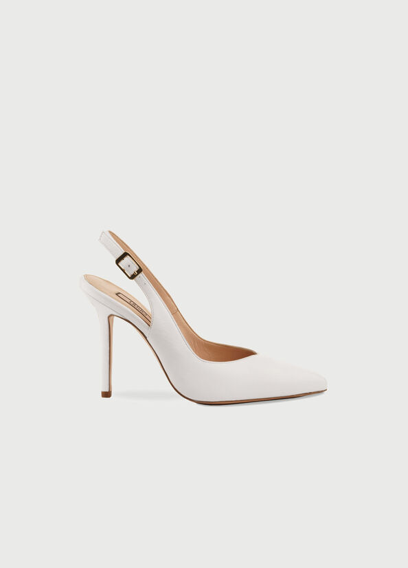 Tacchi Alti Liu Jo Pelle Slingback Donna Bianche | ORC-508469