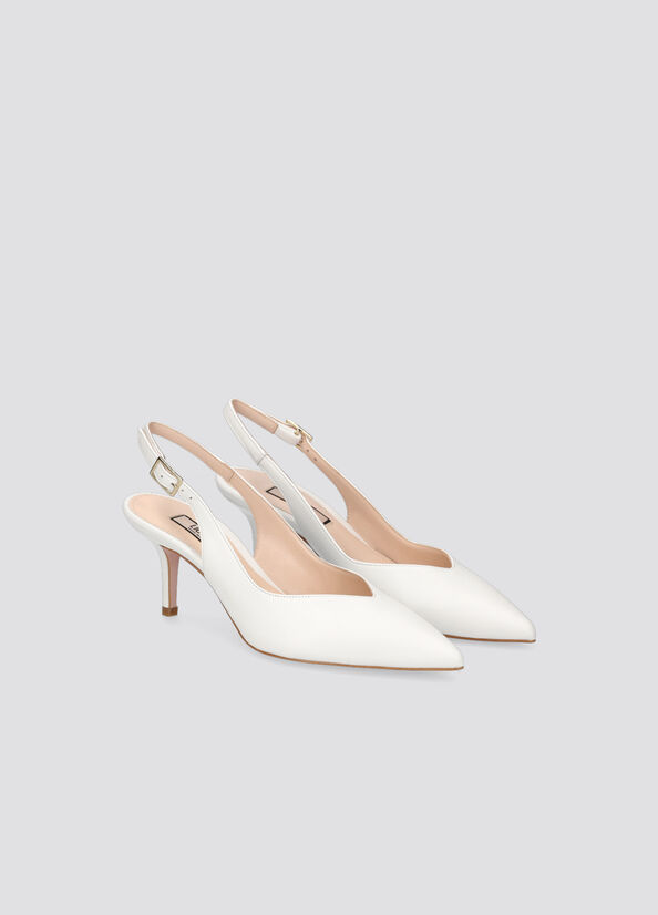 Tacchi Alti Liu Jo Pelle Slingback Donna Bianche | YAX-971432