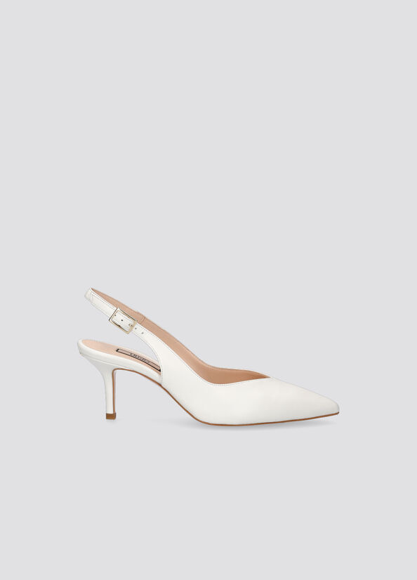 Tacchi Alti Liu Jo Pelle Slingback Donna Bianche | YAX-971432