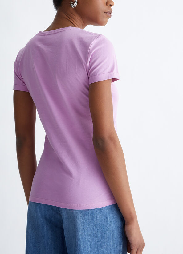 Top Liu Jo Cotone With Logo Donna Rosa | WNX-439685