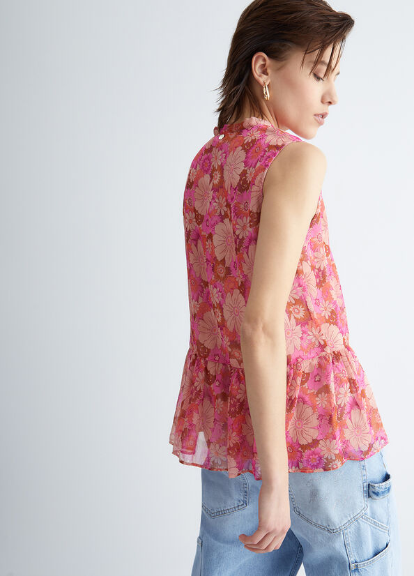 Top Liu Jo Floral Donna Rosa | ZFQ-176805