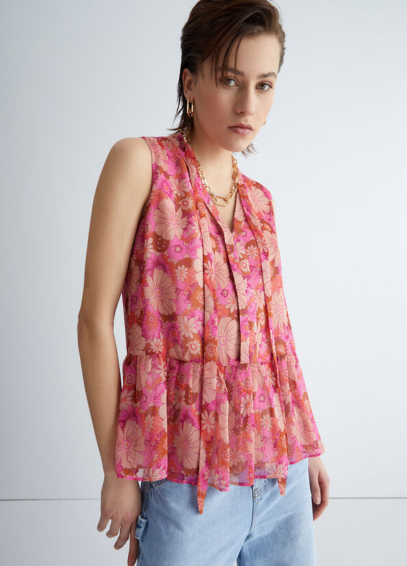 Top Liu Jo Floral Donna Rosa | ZFQ-176805