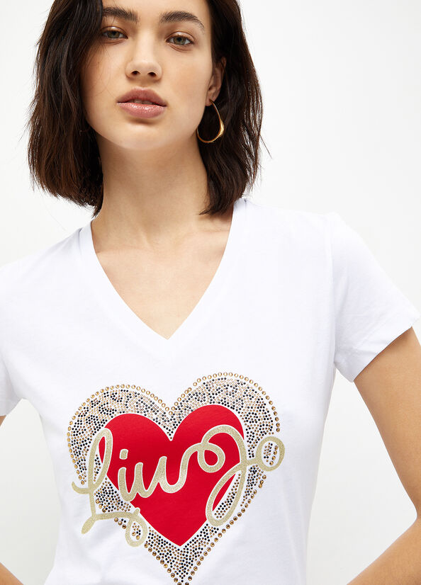 Top Liu Jo With Heart And Logo Donna Bianche | EQL-435092