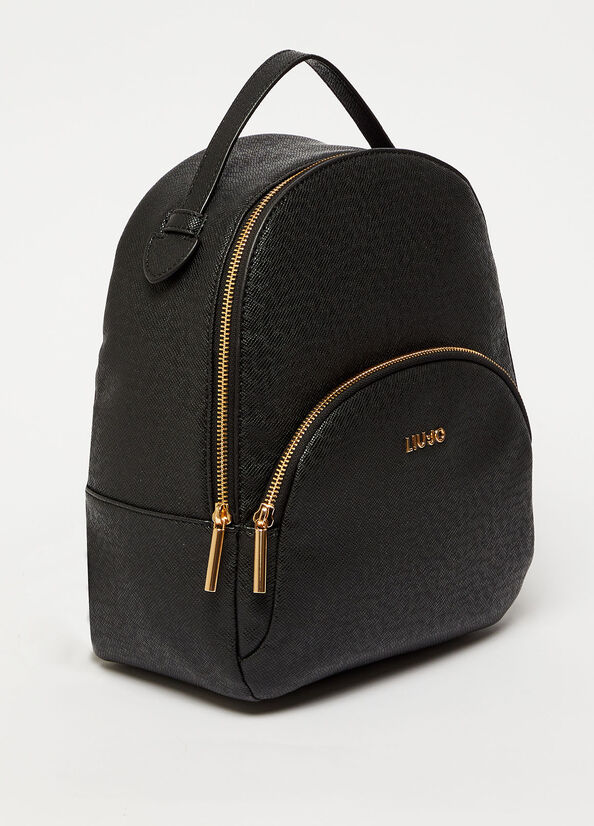 Zaini Liu Jo Rucksack With Logo Donna Nere | KUN-052137