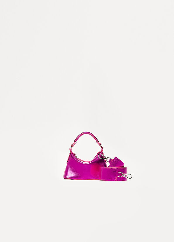 Borse Crossbody Liu Jo Laminated Pelle Micro Hobo Donna Fucsia | PEI-645809