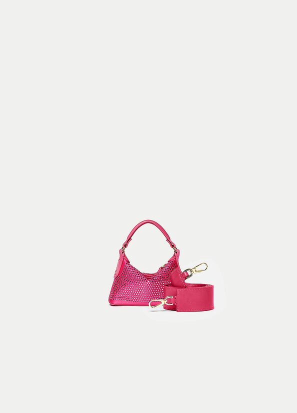 Borse Crossbody Liu Jo Micro Hobo With Gemstones Donna Fucsia | CHZ-714086