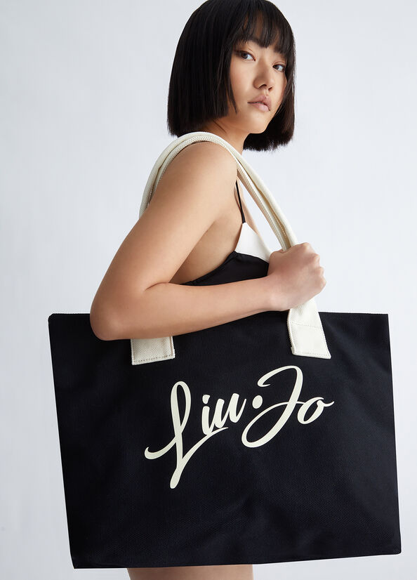 Borse Shopper Liu Jo With Logo Donna Nere | PKN-135742