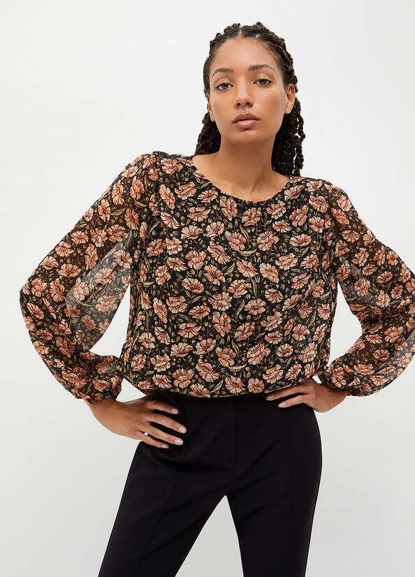 Camicie Liu Jo Eco-Friendly Floral Blouse Donna Nere | AUJ-075641