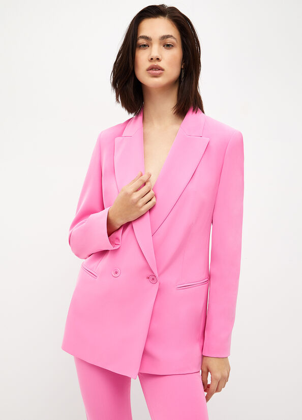 Giacca Liu Jo Double-Breasted Stretch Blazer Donna Viola | XYI-370849