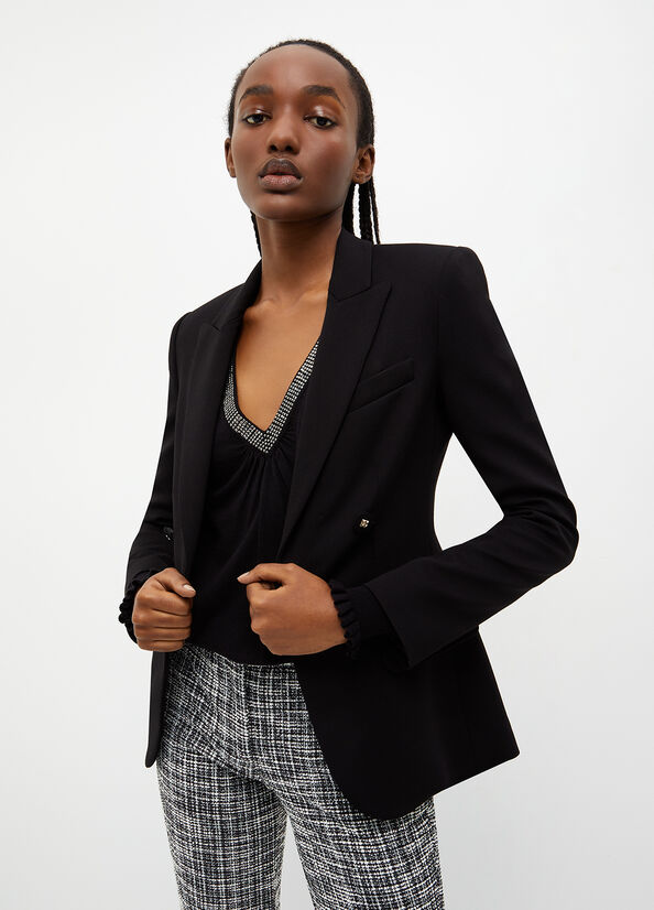 Giacca Liu Jo Stretch Blazer Donna Nere | JIQ-509213