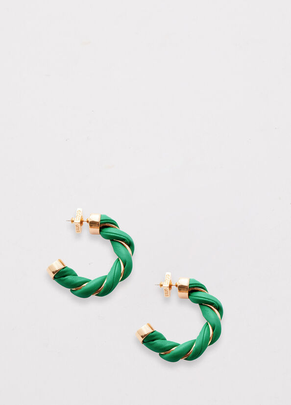 Gioielli Liu Jo Torchon Effect Hoop Earrings Donna Verdi | MDS-541870