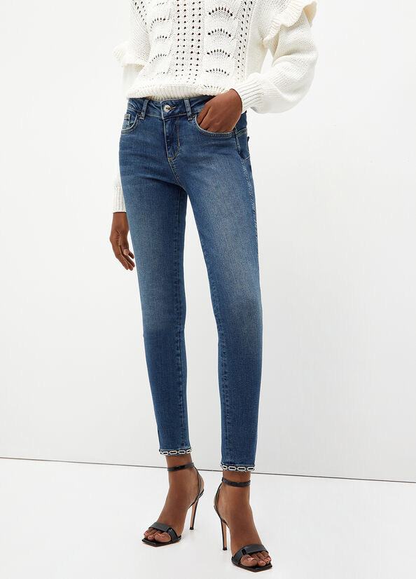 Jeans Skinny Liu Jo Bottom Up Donna Blu Scuro | LGM-950643