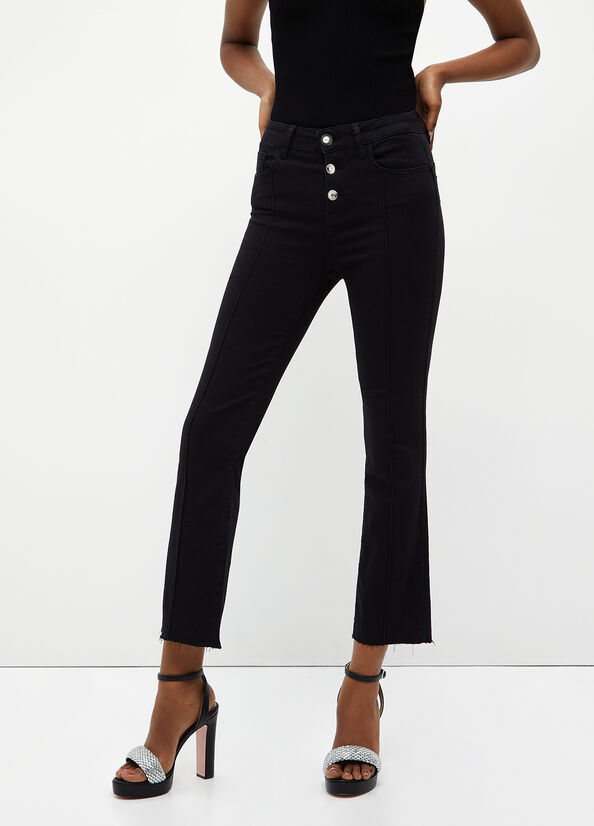 Jeans Skinny Liu Jo Cropped Bottom Up Donna Nere | YMI-910357