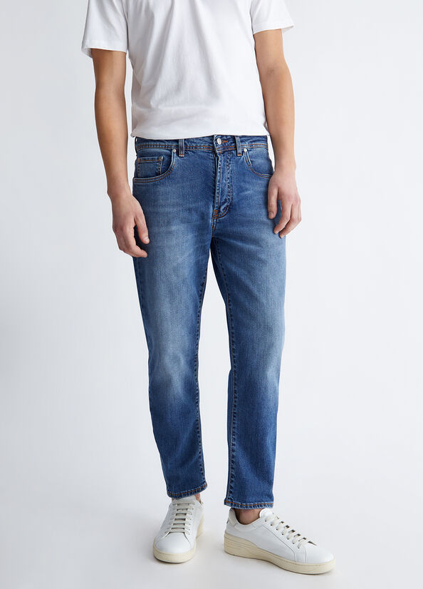 Jeans Skinny Liu Jo Regular Cropped Uomo Blu | XOM-384052