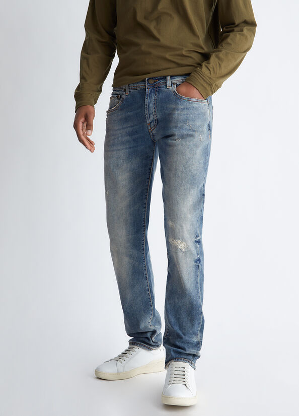 Jeans Skinny Liu Jo Worn Look Slim Uomo Blu | SHW-978620