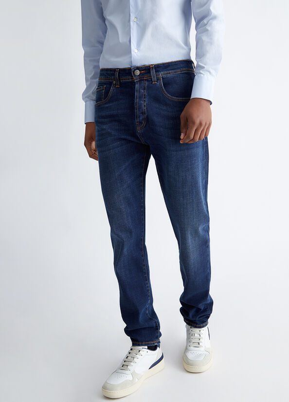 Jeans Slim Liu Jo Regular Uomo Blu Scuro | NYE-294783